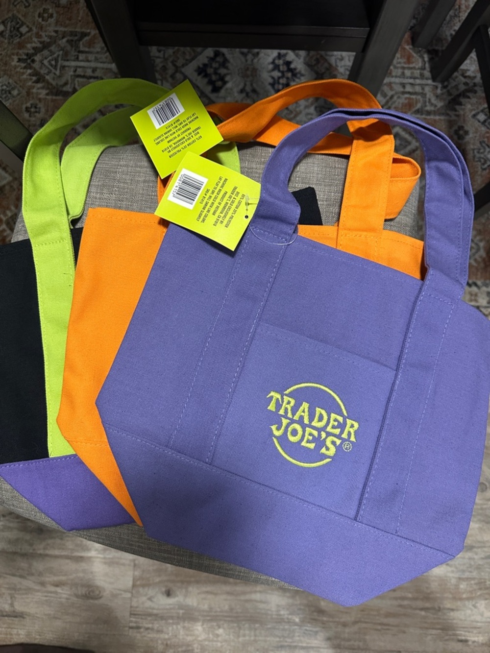Trader Joe’s Mini Canvas Tote Bags (Set of 3) - Picture 2 of 3